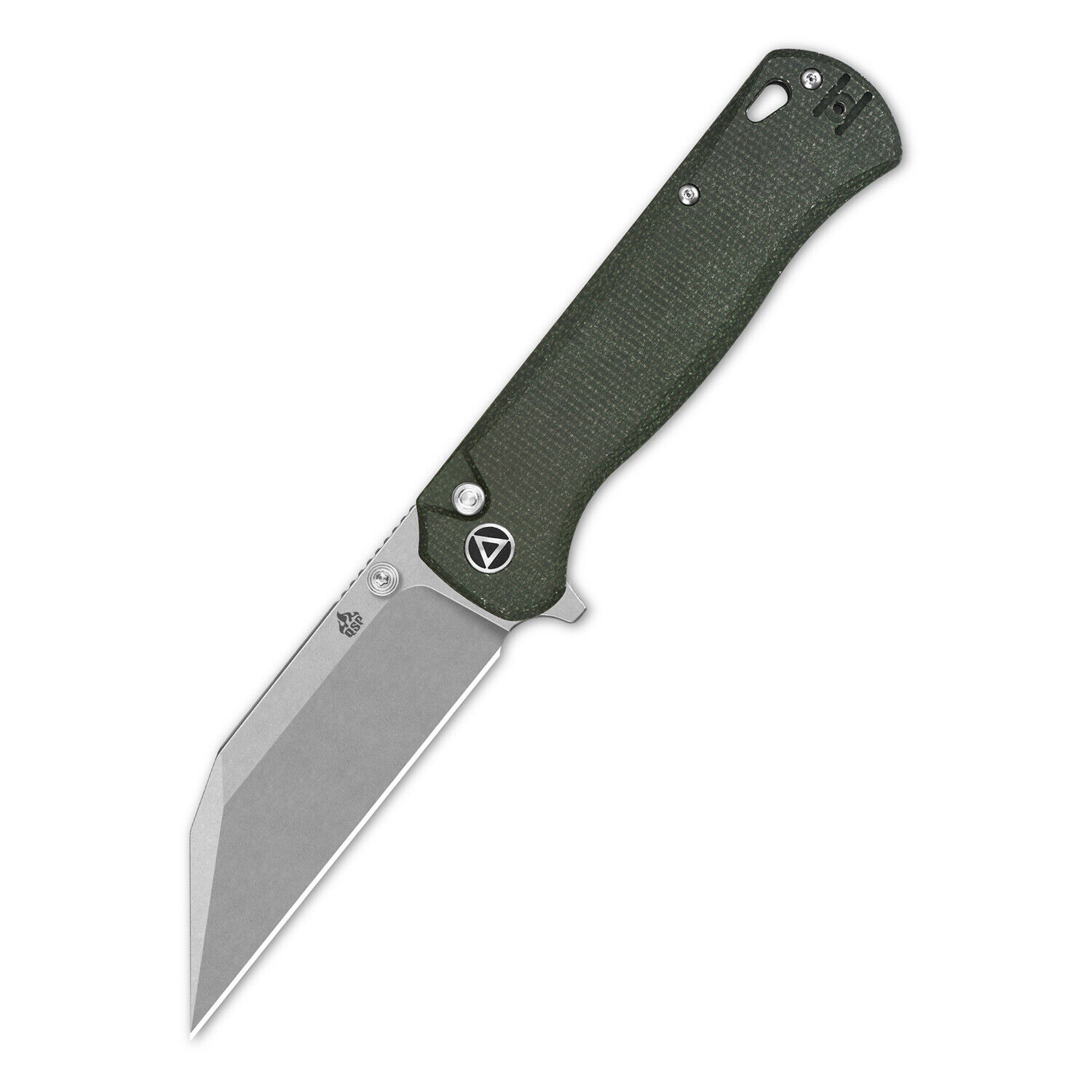 QSP Swordfish Folding Knife Green Micarta Handle 14C28N Plain Edge SW QS149-B1