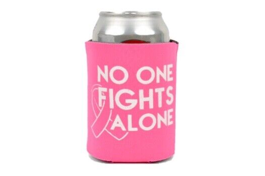 QTY 100 Breast Cancer Pink Ribbon Can Sleeve Koozie Coozie Soda Beer  PINK