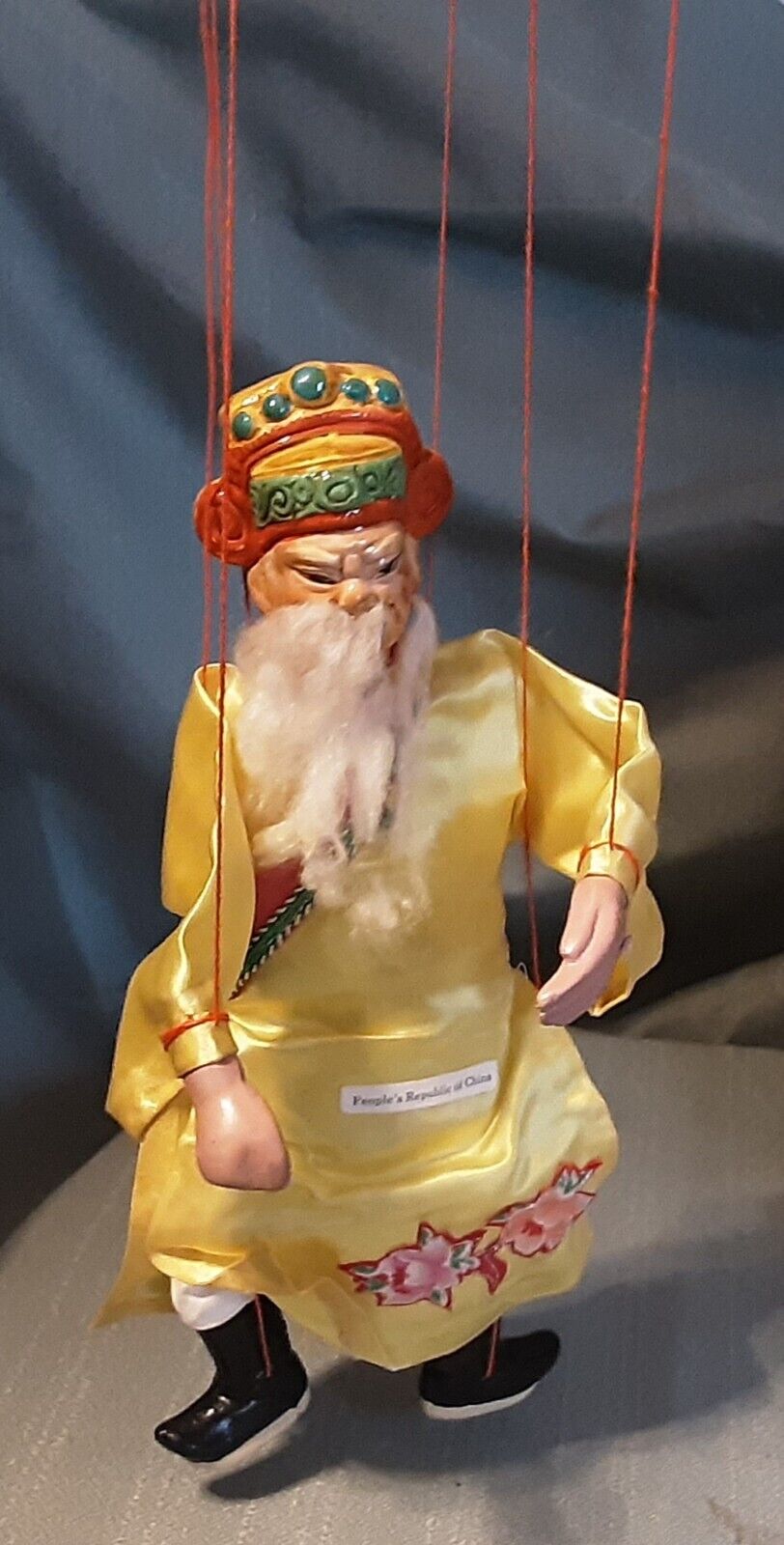Vintage Chinese Old Man Marionette Puppet, Peoples Republic of China