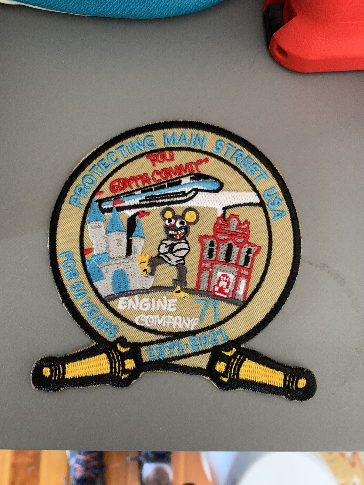Disney FD Engine 71 50th Anniversary Patch , First Due To Main Street Not FDNY