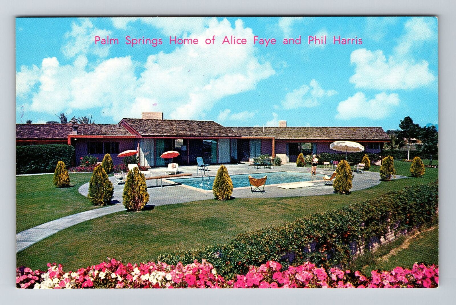 Palm Springs CA-California Phil Harris & Alice Faye Home Vintage Postcard