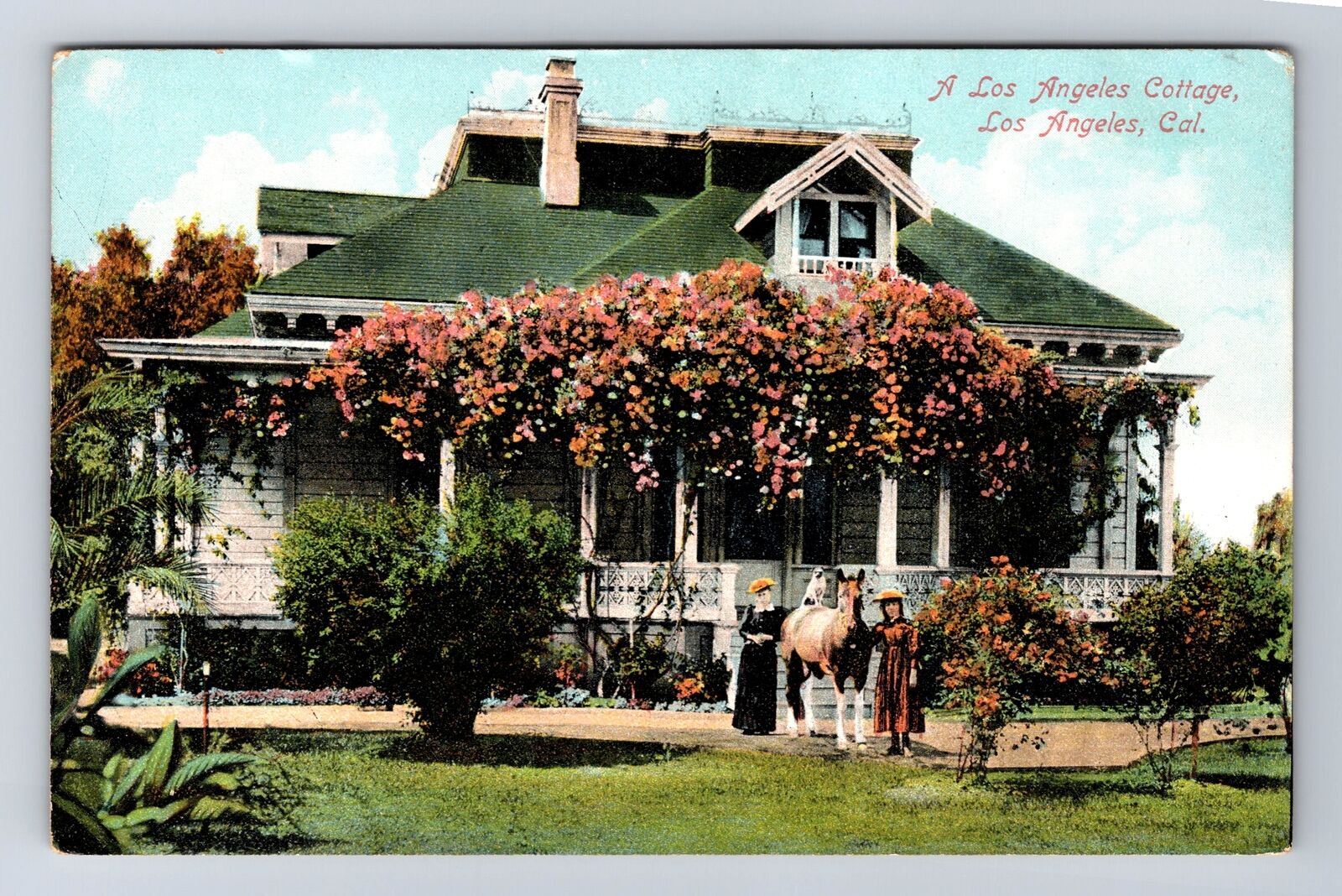 Los Angeles CA-California, Los Angeles Cottage, Antique Vintage Postcard
