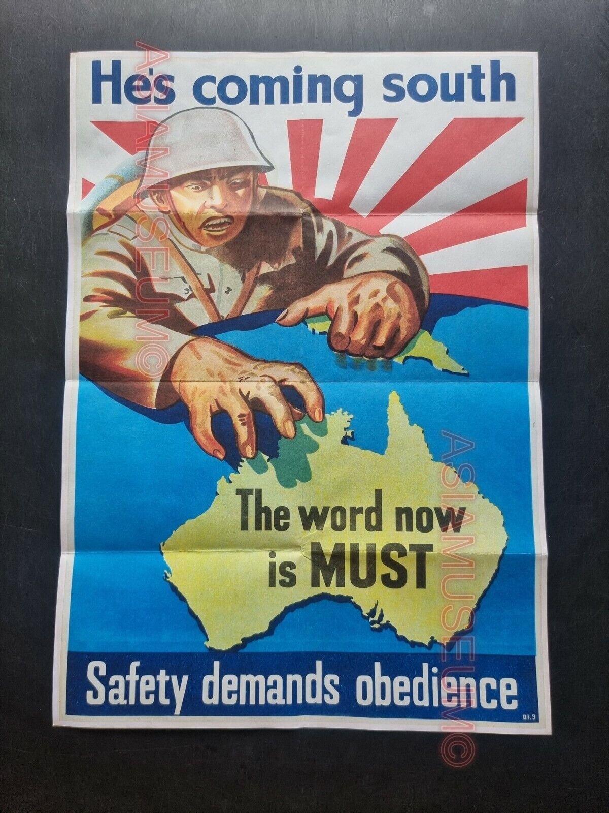 1944 WW2 USA AMERICA AUSTRALIA PACIFIC JAPAN WAR MAP ARMY ASIA PROPAGANDA POSTER