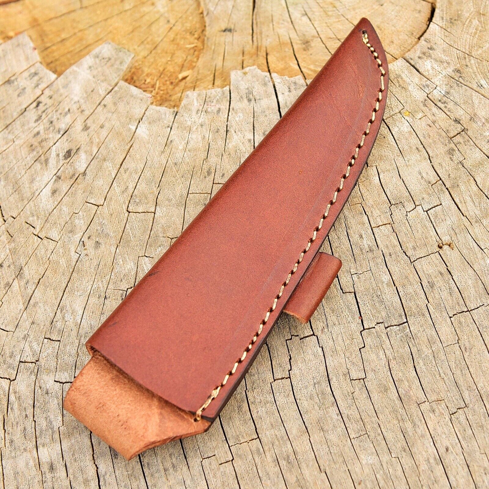 Leather Hand Crafted SHEATH Holster FIXED BLADE KNIFE SHARPENING STICK HOLDER