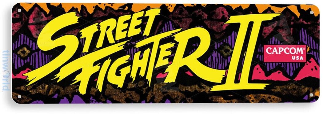 Street Fighter 2 Arcade Sign, Classic Arcade Game Marquee Tin Sign A623