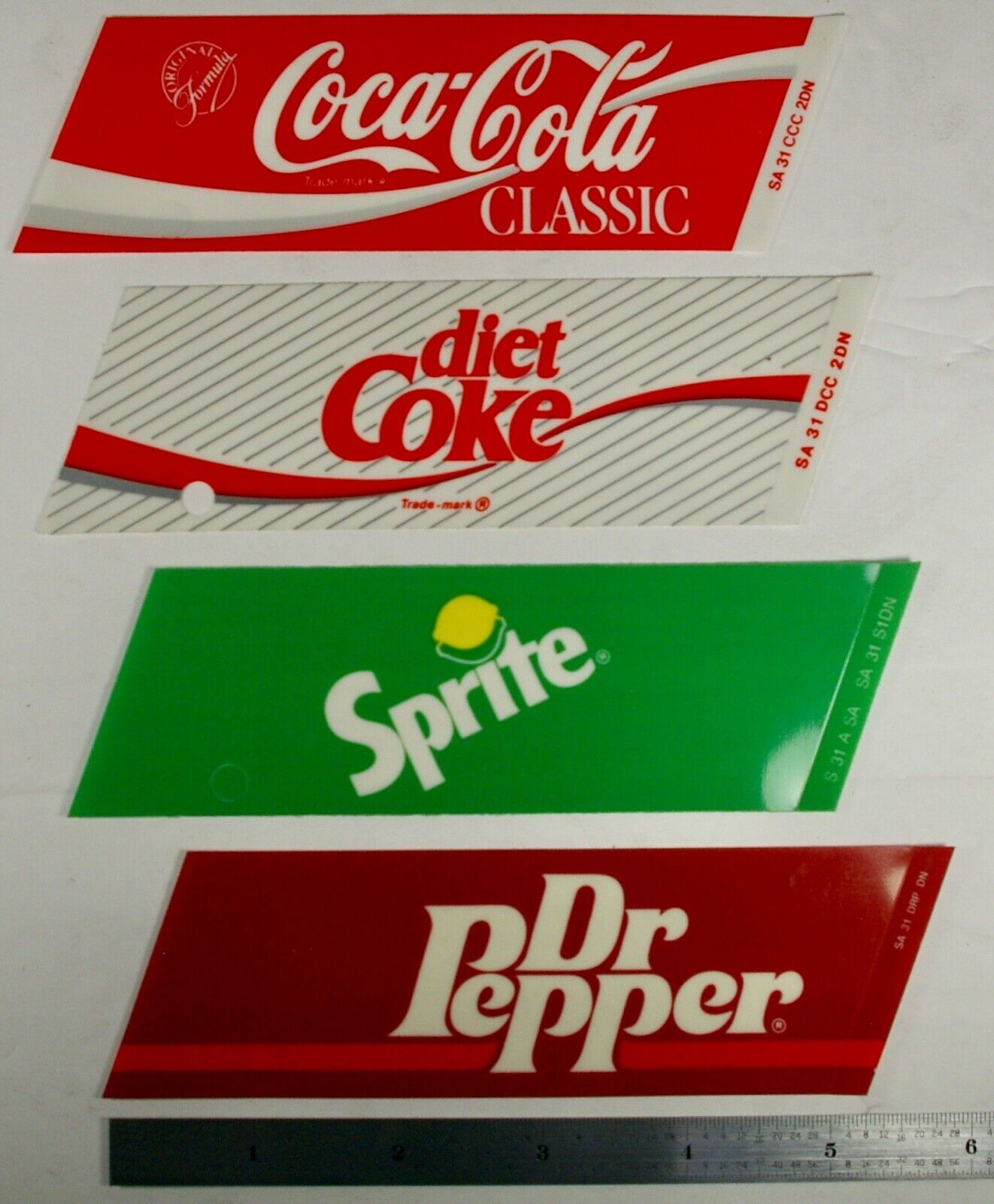 VINTAGE SODA VENDING MACHINE Vend Labels (Flavor Strip) Angled Type Set of 4