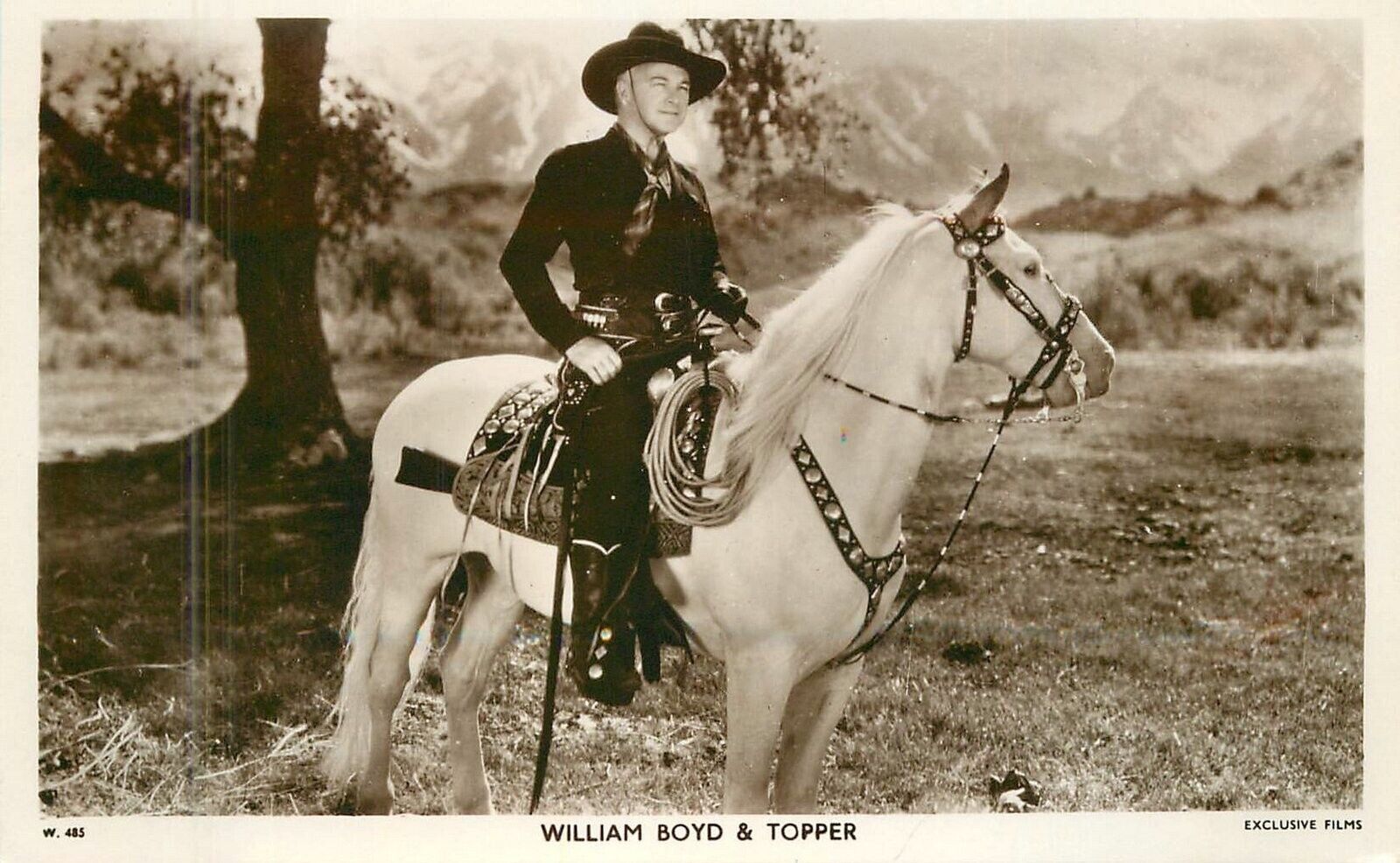 Postcard RPPC William Boyd Topper Horse Hopalong Movie Actor Cowboy 23+-1851