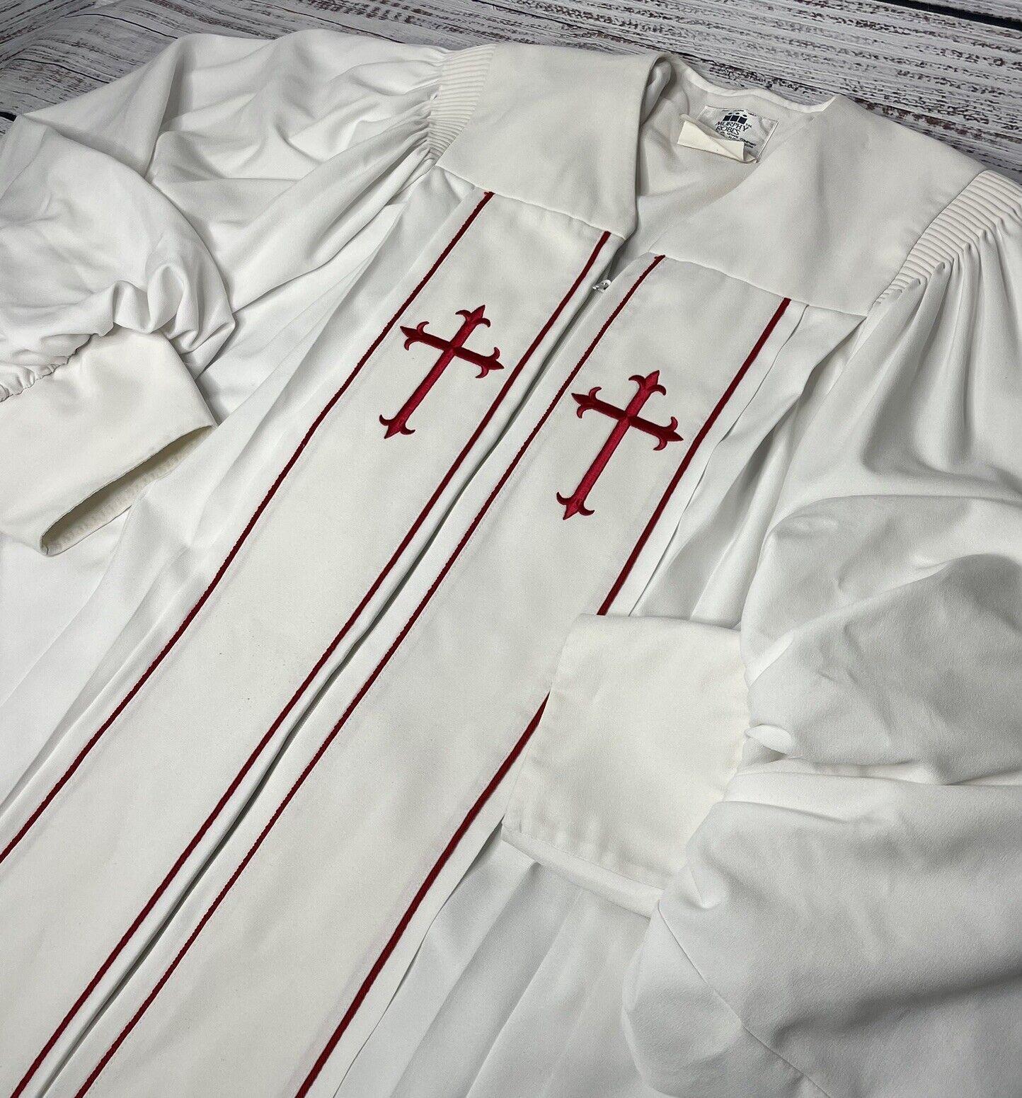 Murphy Robes Clergy Pastor Priest Cosplay White Red Embroidered Chest 46 L 58-3P