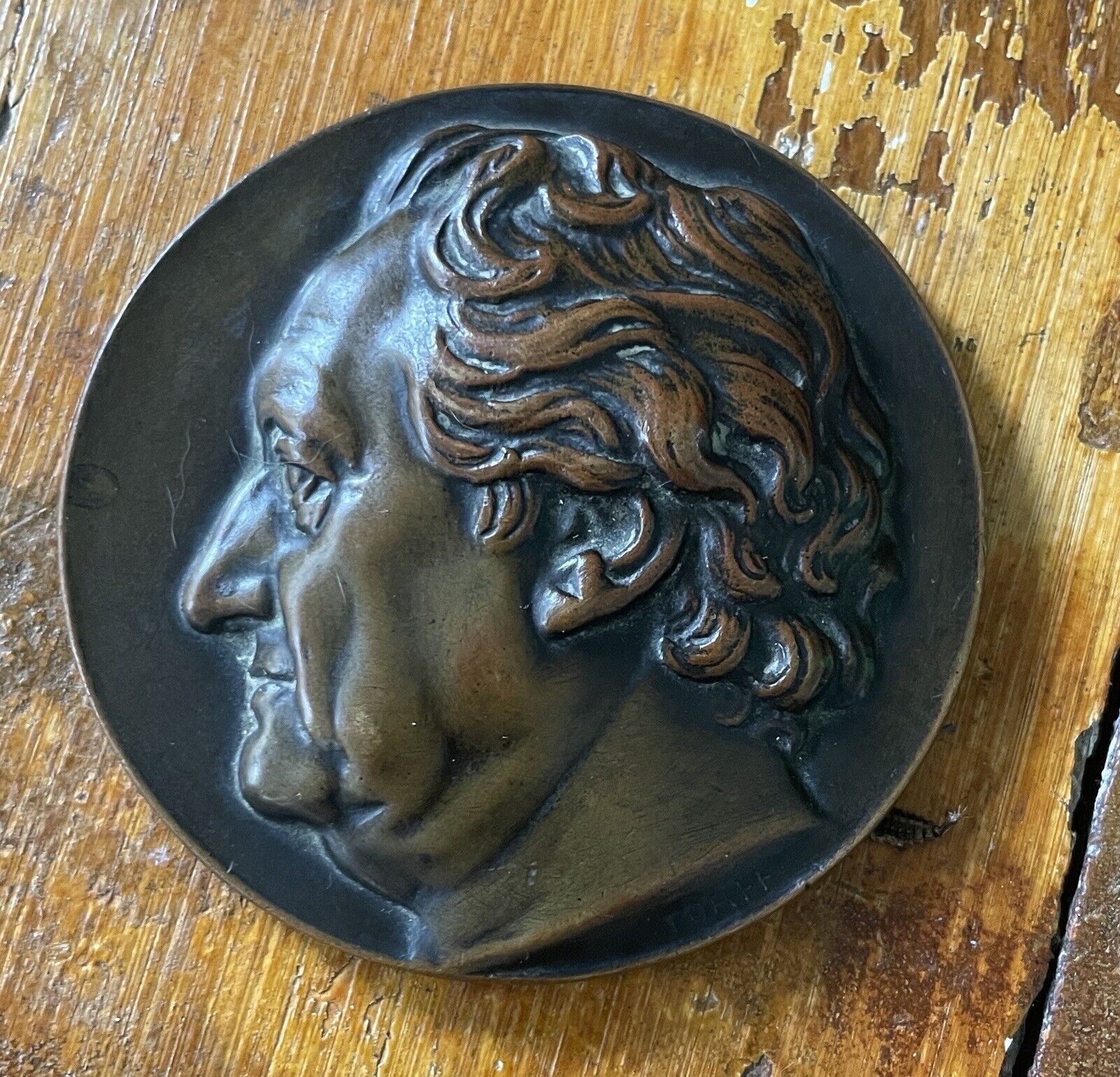 Extremely rare Johann Wolfgang Avon Goethe, Bronze Medallion, Award, Token, Coin