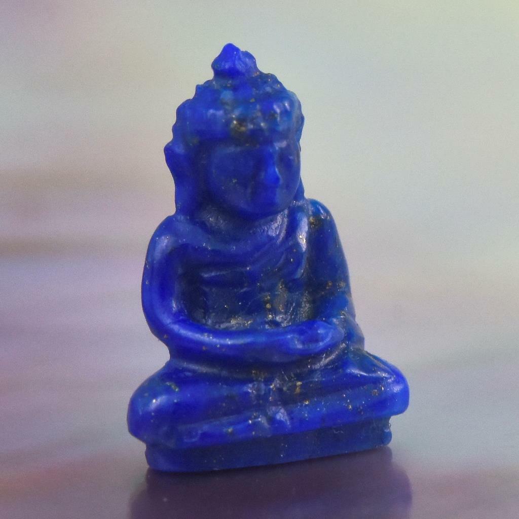 Sculpture of the Buddha Natural Blue Lapis Lazuli Gemstone Carving 2.75 cts