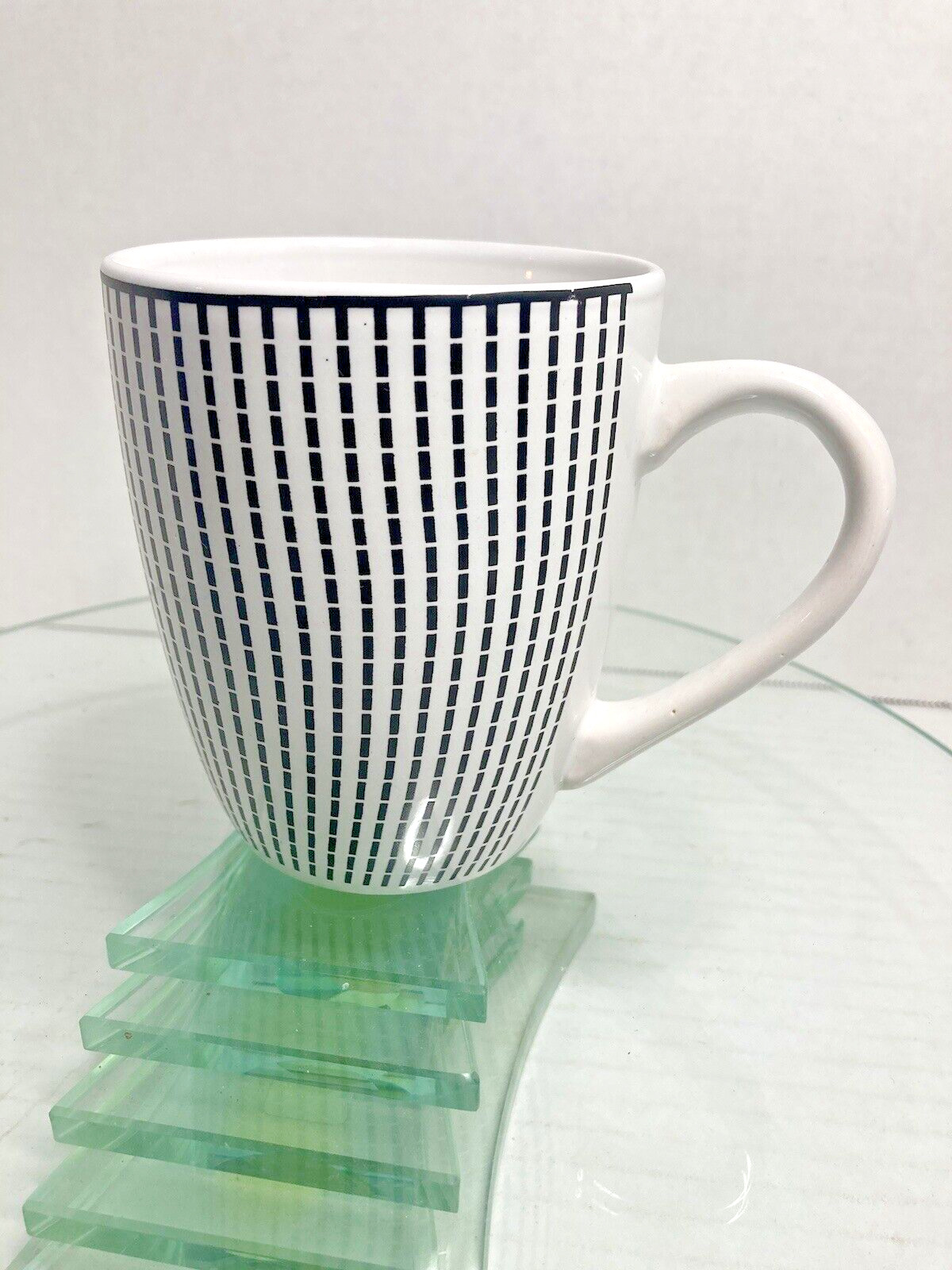 Royal Norfolk Stoneware Black Stripes Coffee Cup Mug (Microwave /Dishwash safe)