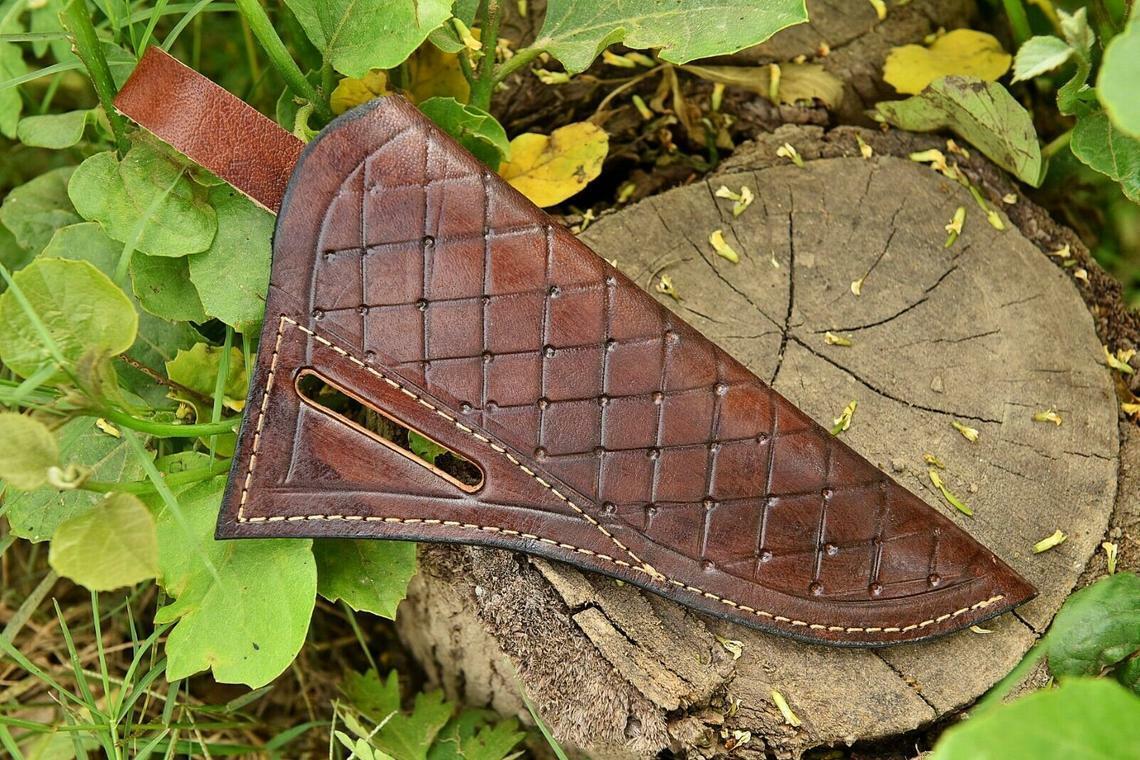HANDMADE Genuine Leather Hand Crafted BELT SHEATH Holster For FIXED BLADE KNIFE 