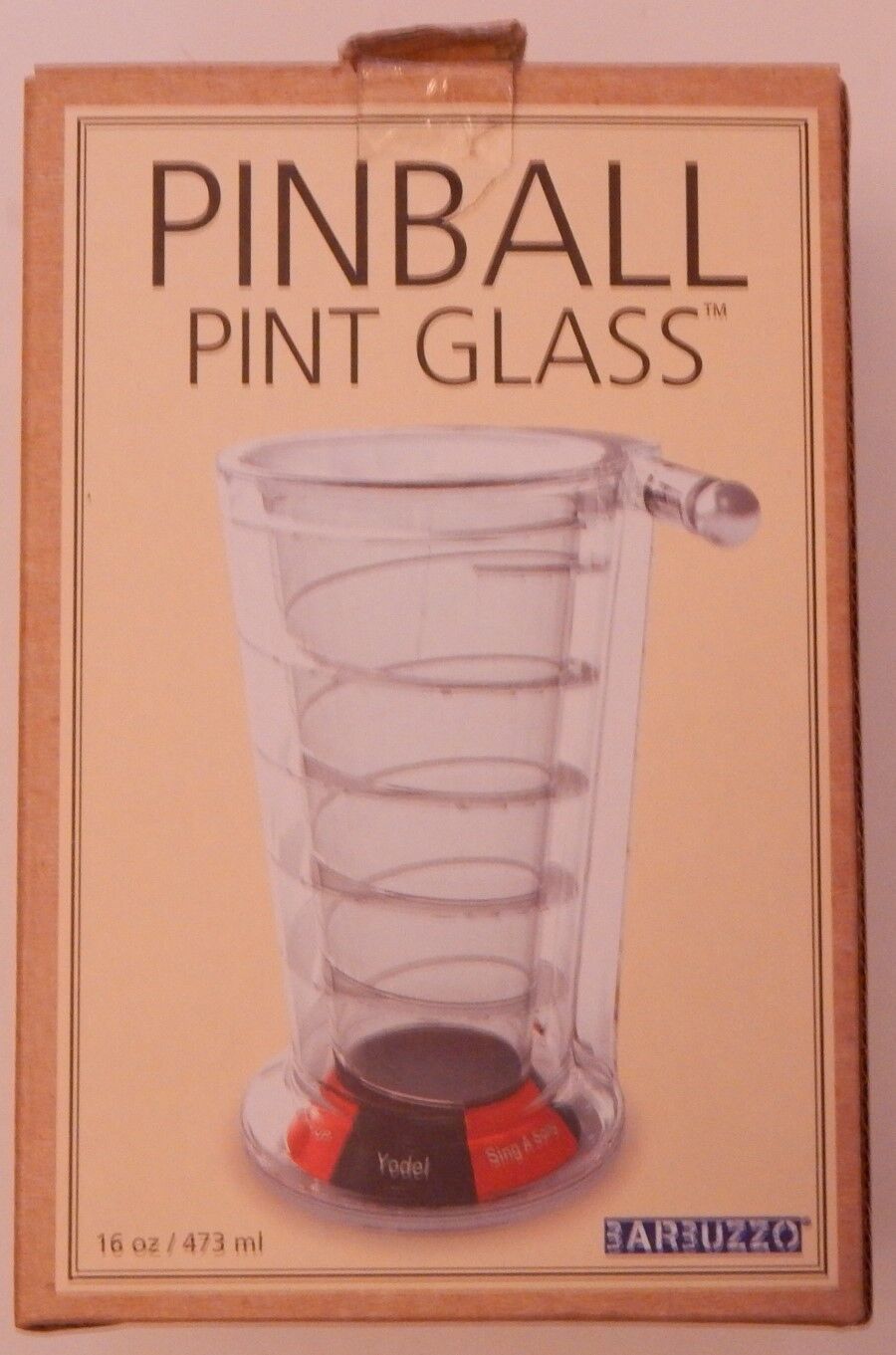 Barbuzzo Pinball Pint Glass 16 Oz in Box R12634
