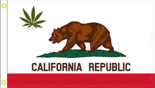 CALIFORNIA REPUBLIC WEED MARIJUANA STATE FLAGS CALI POT 3\'X5\' ® 100D USA BANNER