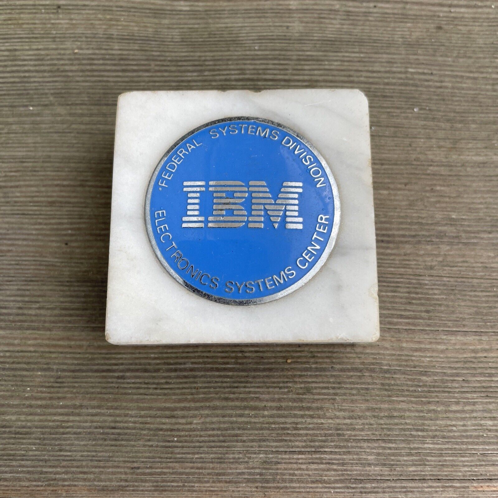 Vintage Original IBM marble paperweight