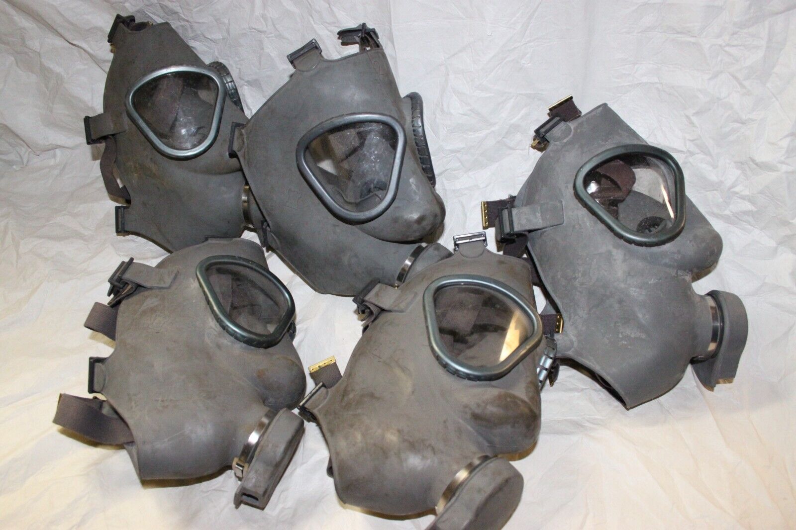 (1) Used Finnish Military M61 Gas Full Face Mask NBC Grey M9 V2 Surplus Army