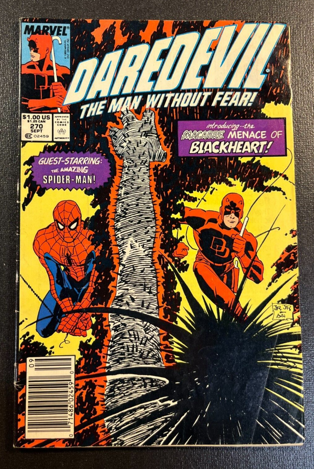 Daredevil 270 NEWSTAND KEY 1st app BLACKHEART Romita Jr Spider-man Vol 1 Elektra
