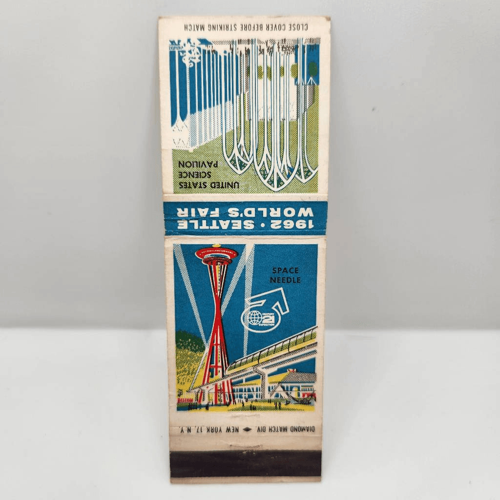 Vintage Matchcover 1962 Seattle World's Fair Space Needle Science Pavilion