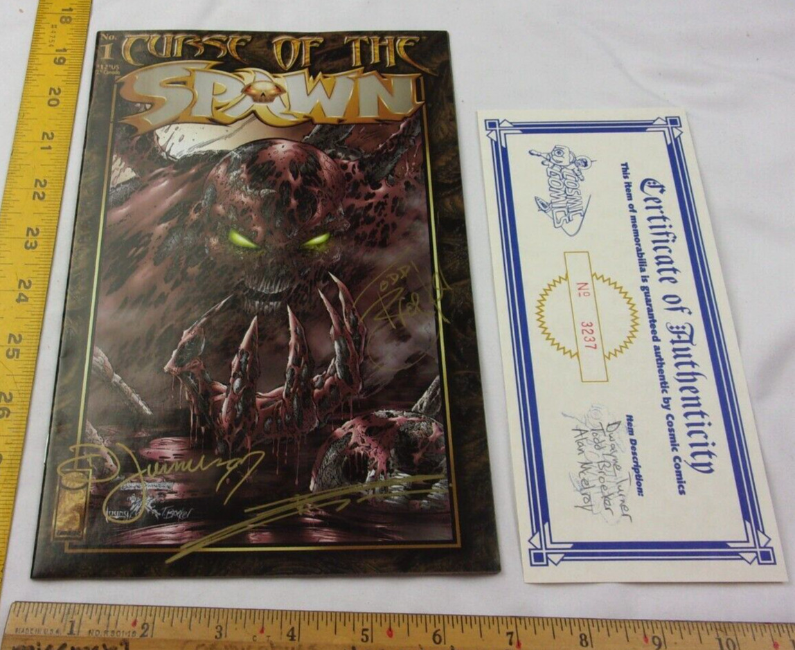 Curse of the Spawn #1 comic book triple SIGNED Turner Broeker McElroy w/ COA