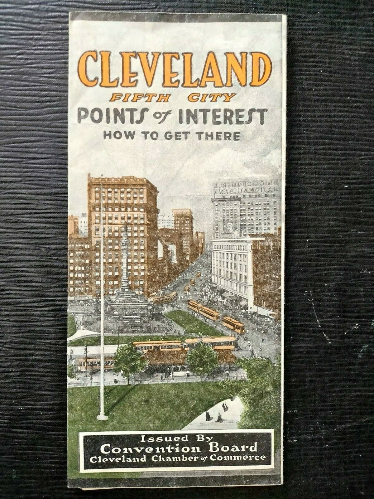 Cleveland OH 1924 Points of Interest 22 x 16 Color Map & Visitor Guide 