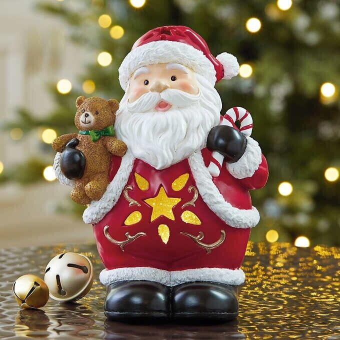 Costco Ceramic LED Holiday Figurine SANTA CLAUS Light Up 8\