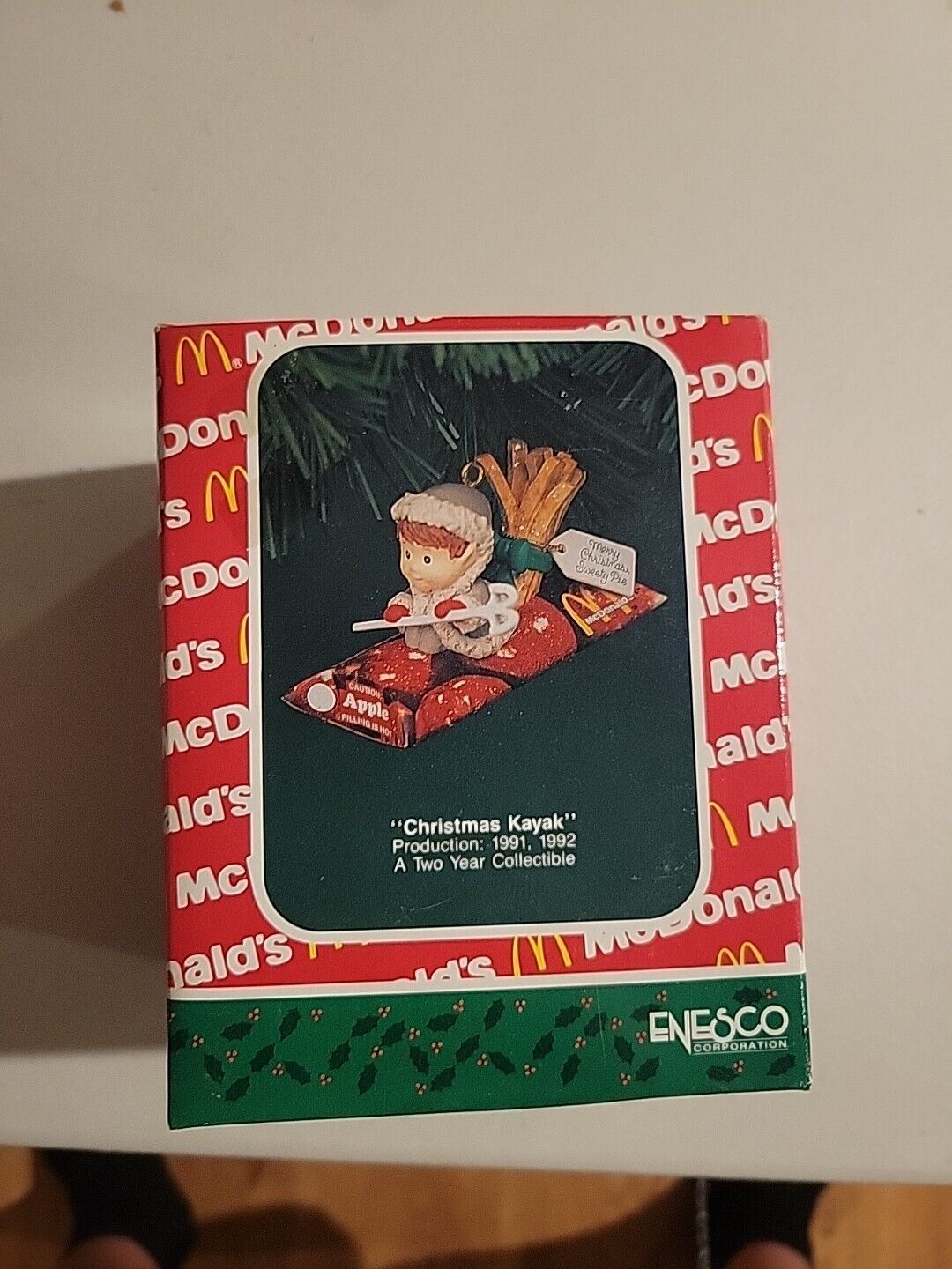 Enesco McDonald\'s Christmas Kayak Christmas Holiday Ornament in box