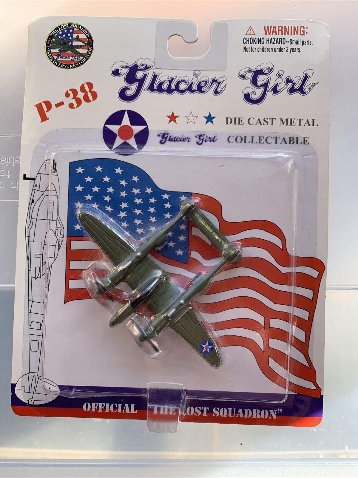 P-38 Glacier Girl Die Cast Metal Collectible Official The Lost Squadron 1942 B3