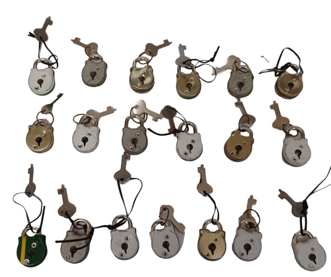 Lot of 20 Miniature Padlocks w Keys Luggage Locks Novelty Locks