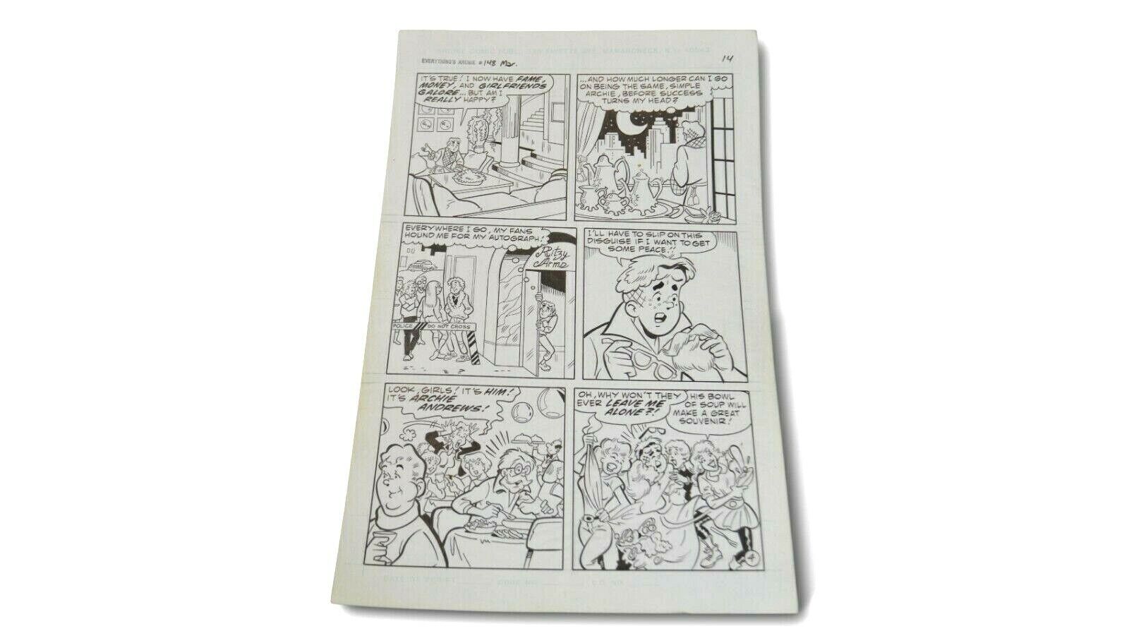ORIGINAL Comic Graphic ART Everything's Archie #148 p.14 Dan DeCarlo 1990