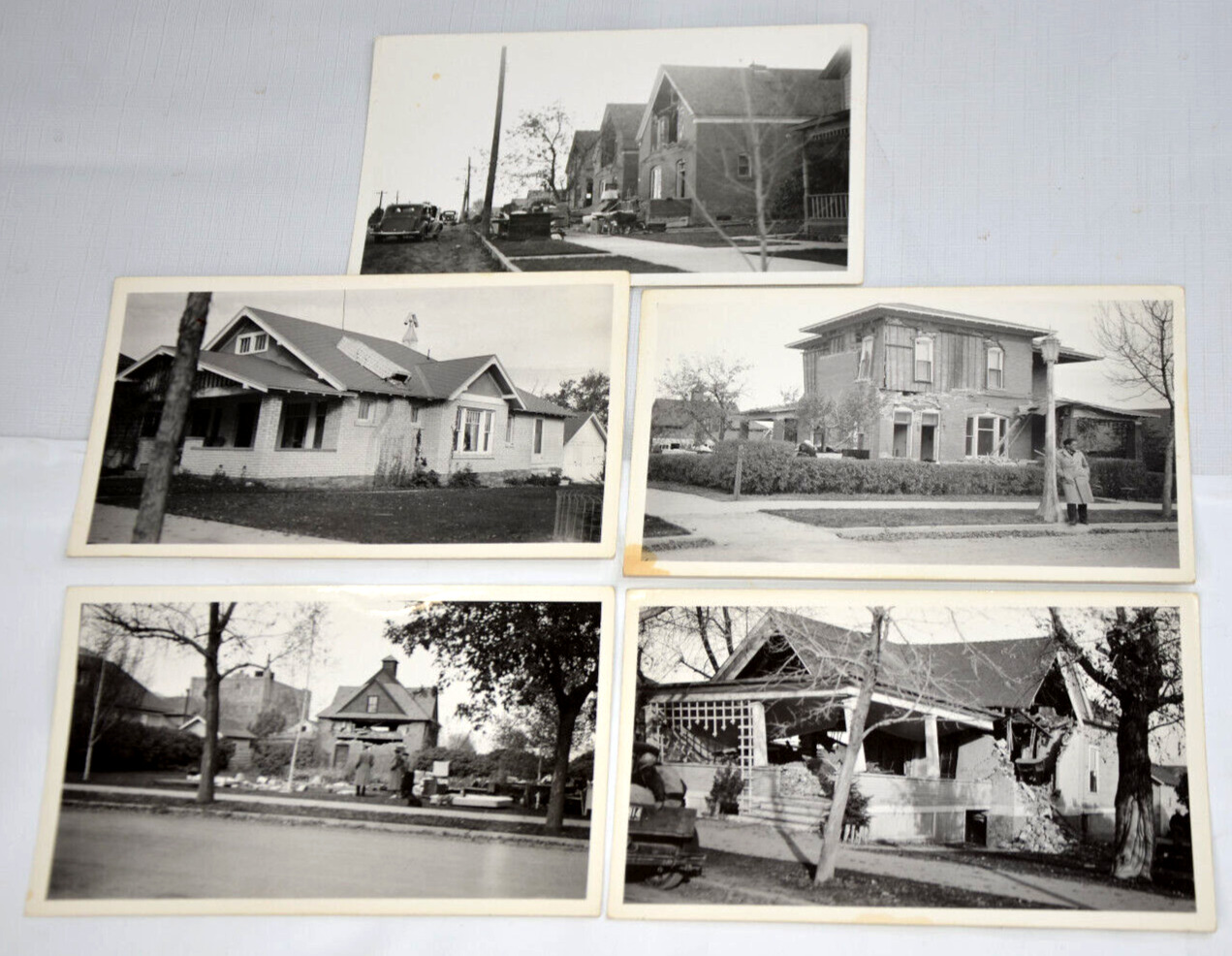 Wrecked Homes Helena Earthquake Photo Lot of 5 Toppled Facades 1935 Montana Vtg