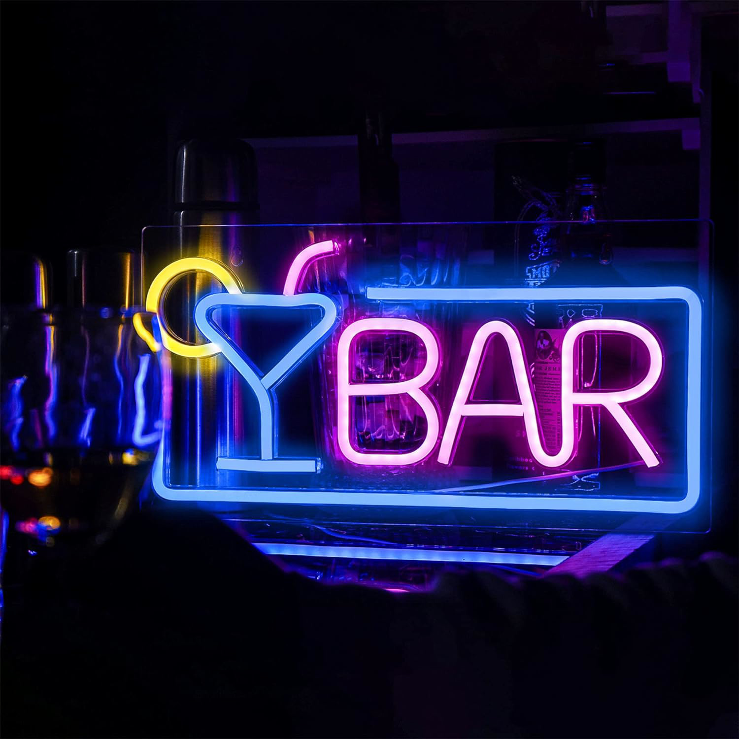 Leburry Neon Bar Signs - LED Bar Sign Made of Premium Acrylic - Glowing Neon Ba