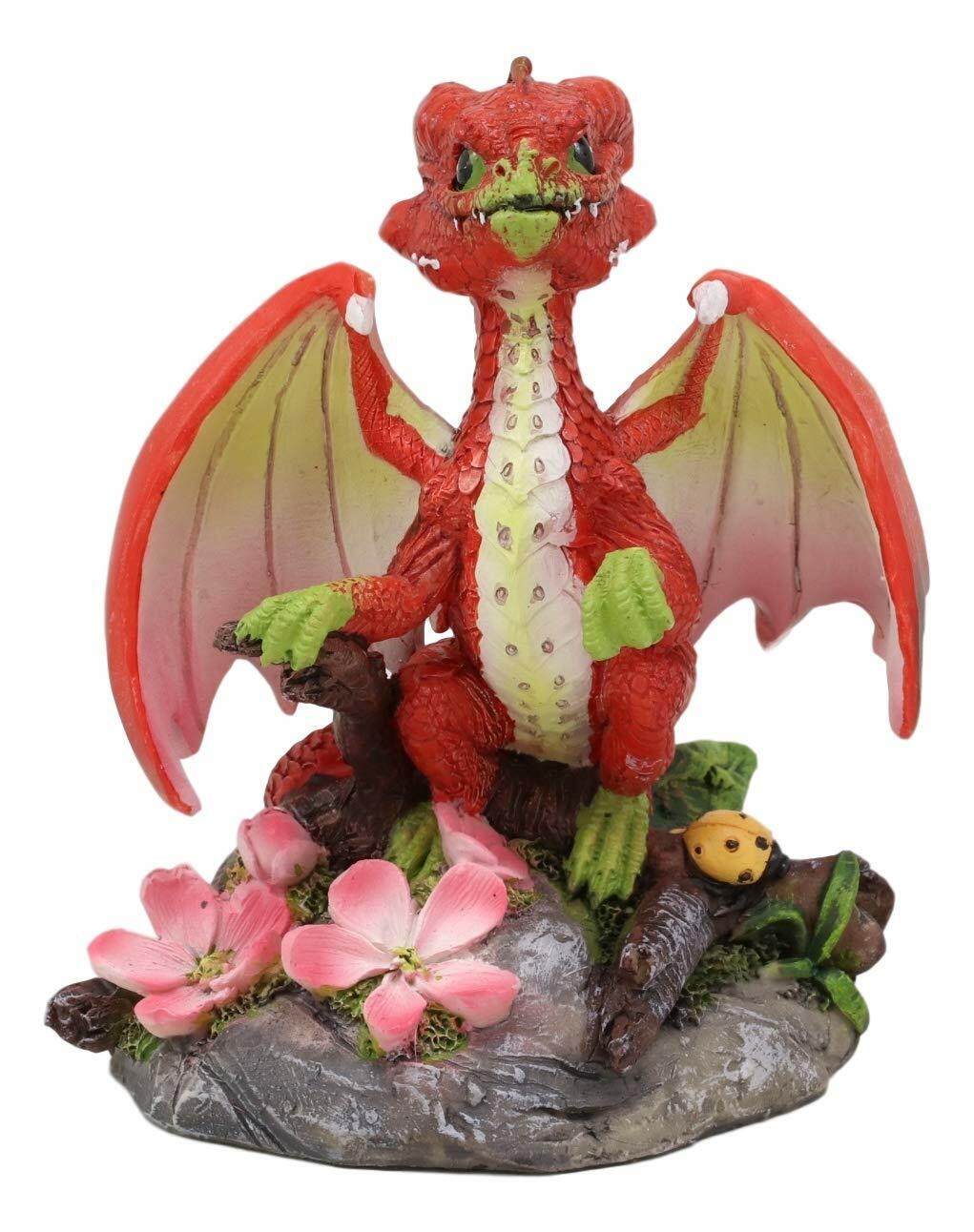 Ebros Colorful Fairy Garden Fruits And Berries Green Red Apple Dragon Statue
