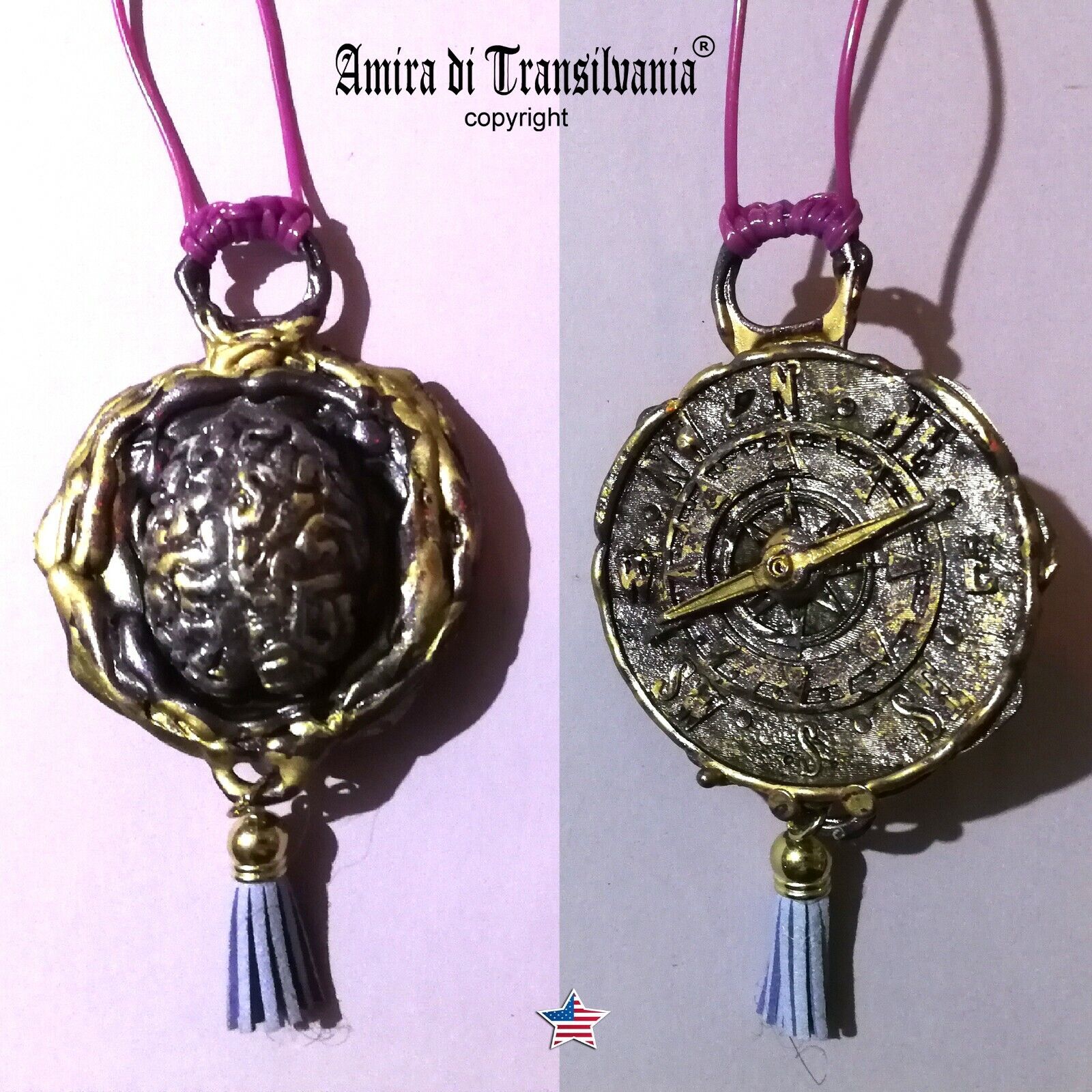 lucky talisman protective good luck attraction money pendant gothic amulet brain