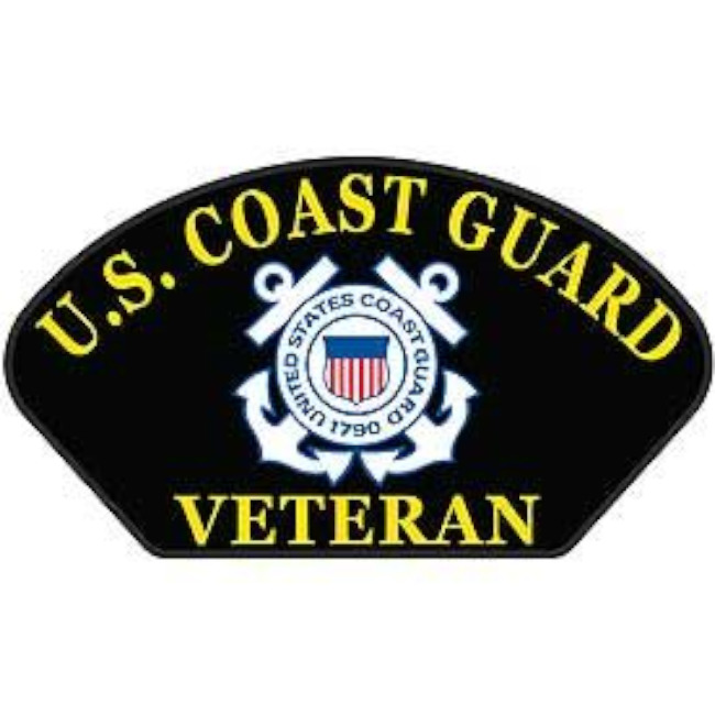US Coast Guard Veteran Black Patch (5 inch)