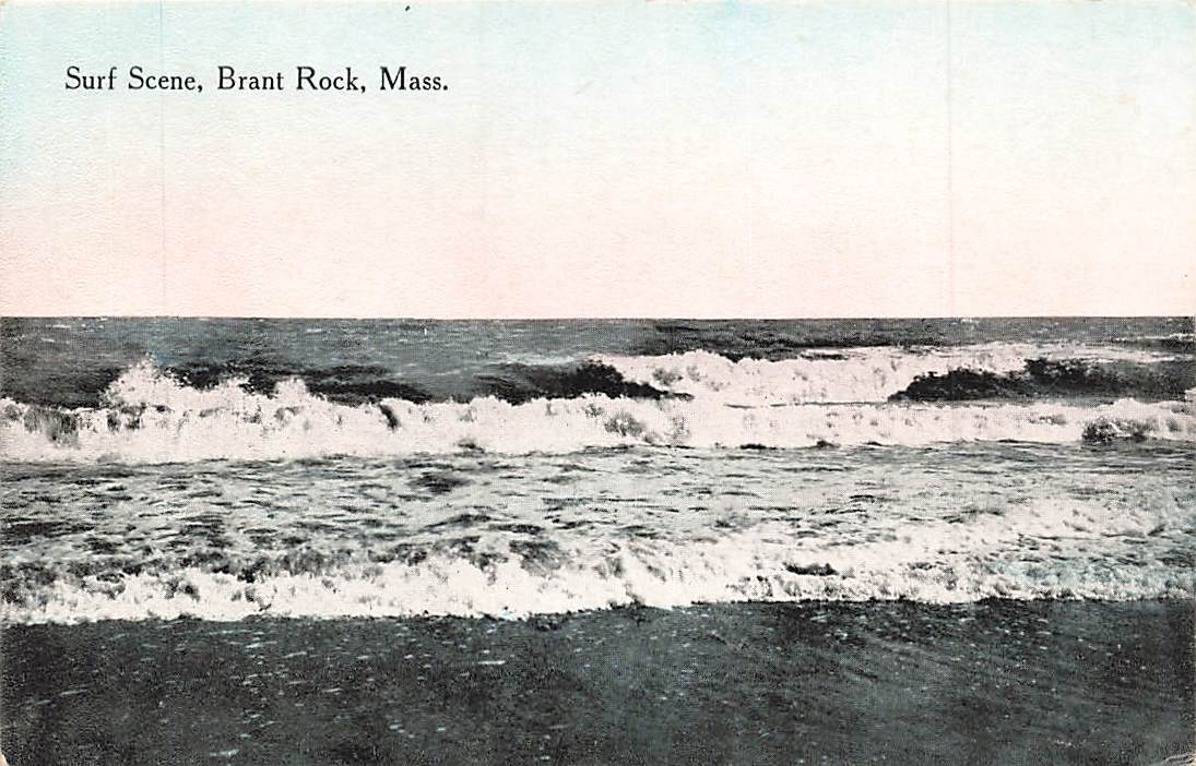 c1910 Brant Rock And Surf Waves Breakers Scene MA  P501