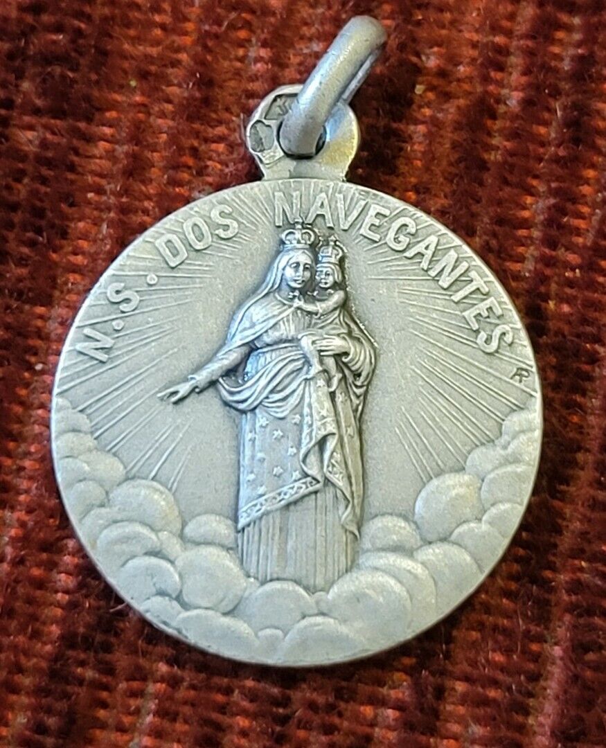Our Lady of Navigators Vintage & New Sterling Medal Catholic Mariners France