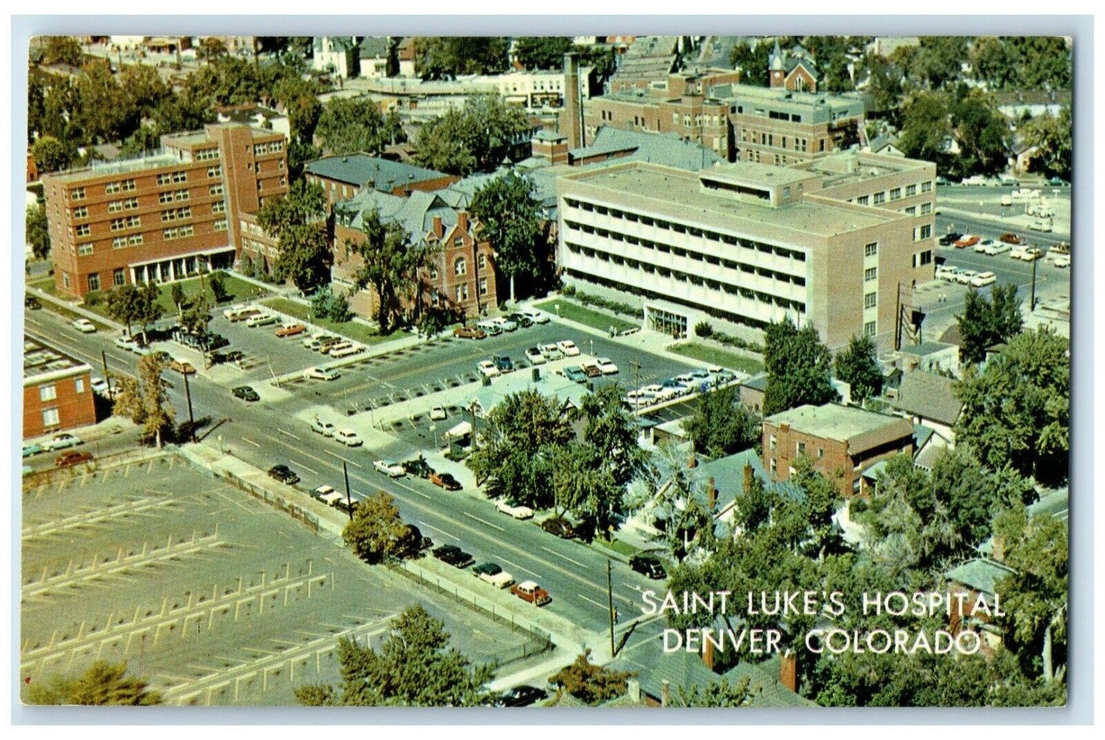 c1950's Aerial View Of Saint Luke's Hospital Denver Colorado CO Vintage Postcard