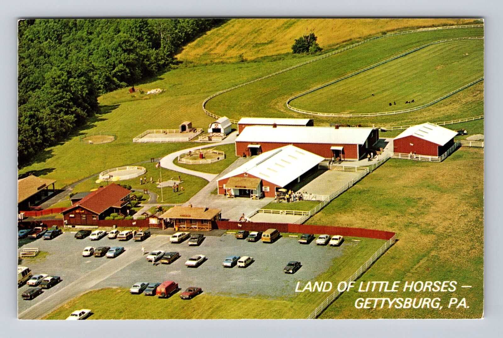 Gettysburg PA-Pennsylvania, Aerial View Land Of Little Horses, Vintage Postcard