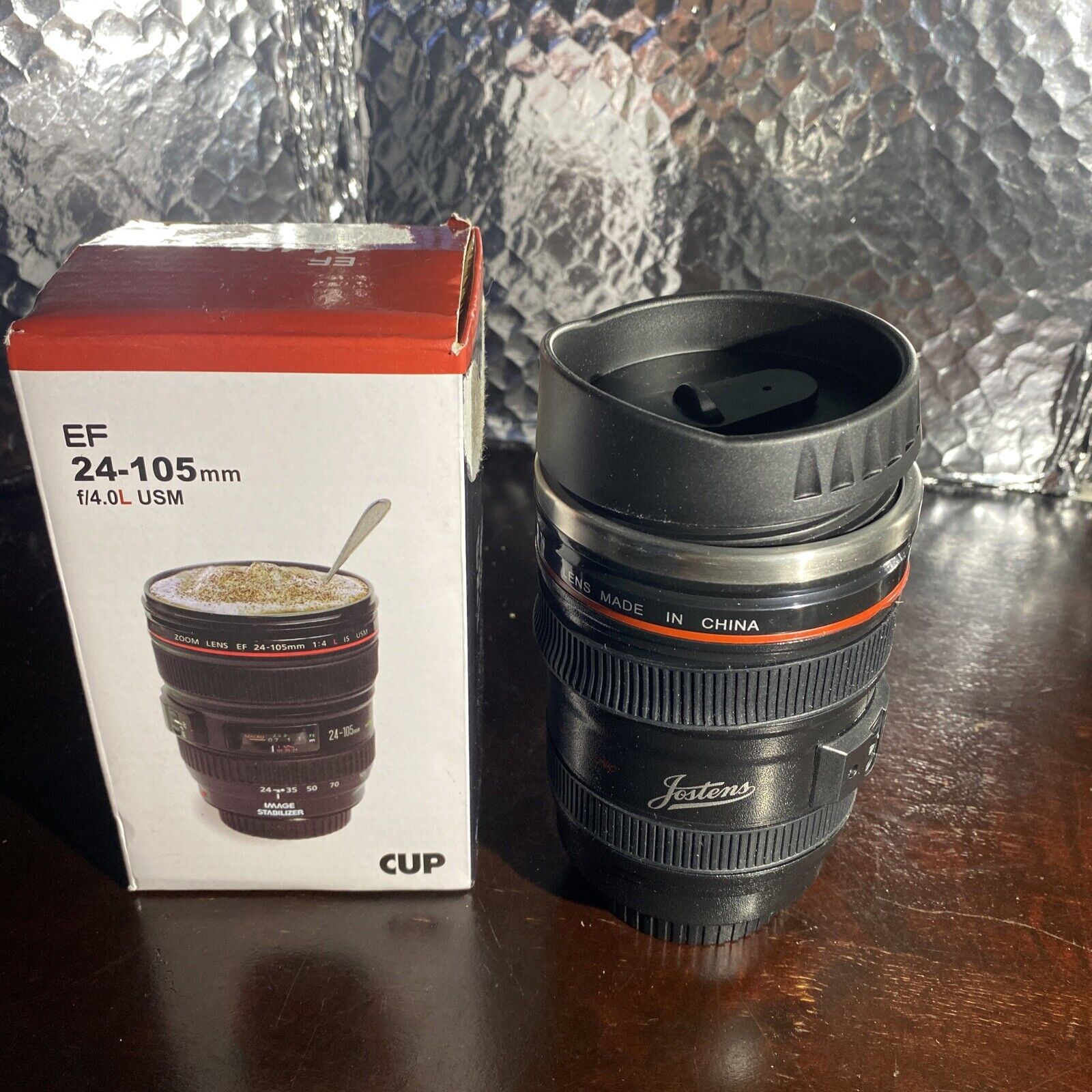 ef 24-105mm Cup In Box looks like a camera but is a cup / mug (c3)