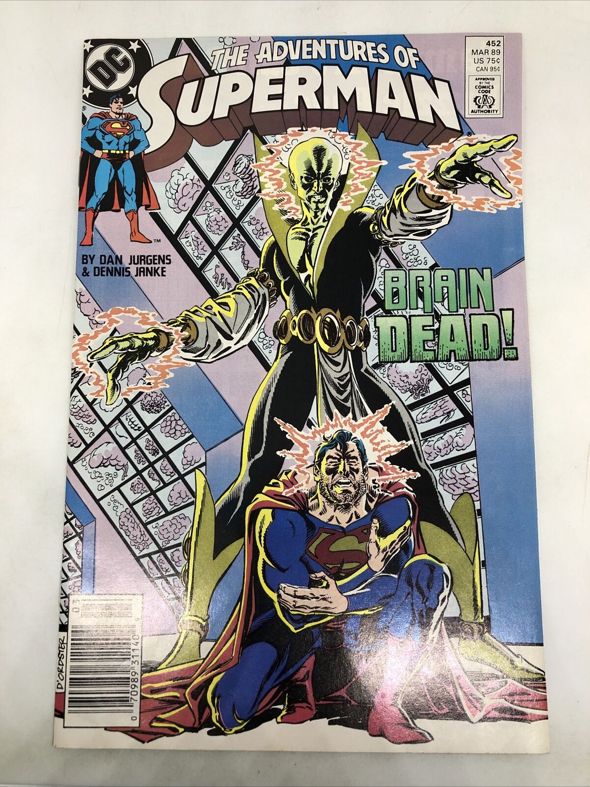 The Adventures of Superman 452 DC Comics March 1989 Brain Dead