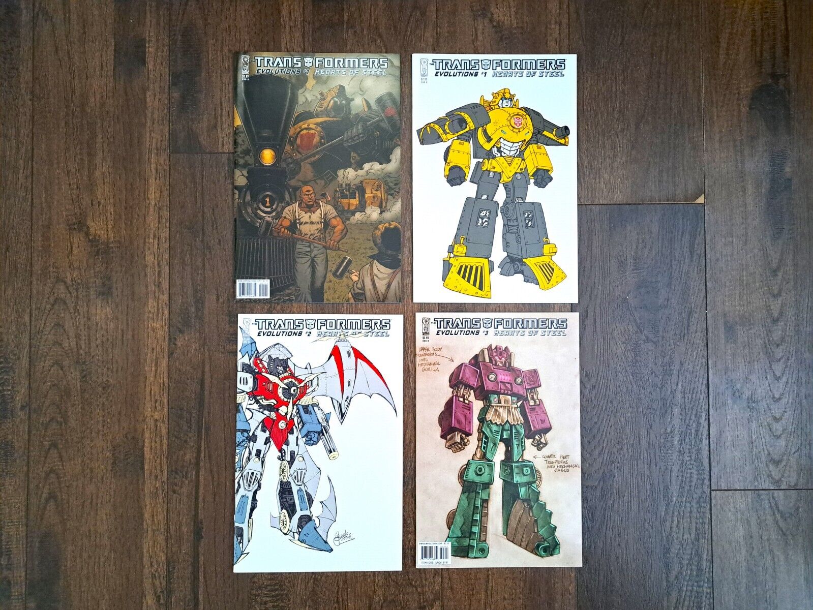 IDW Transformers Evolutions Hearts of Steel Lot of 4: 1A, 1B, 2B, 3B Comics 2006