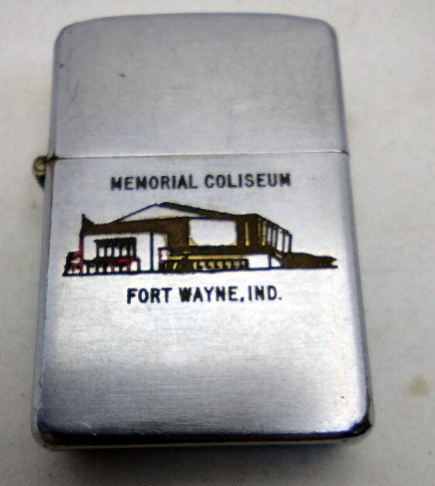 1950's Zippo Memorial Coliseum Fort Wayne Indiana Pat 2517191 Steel Insert