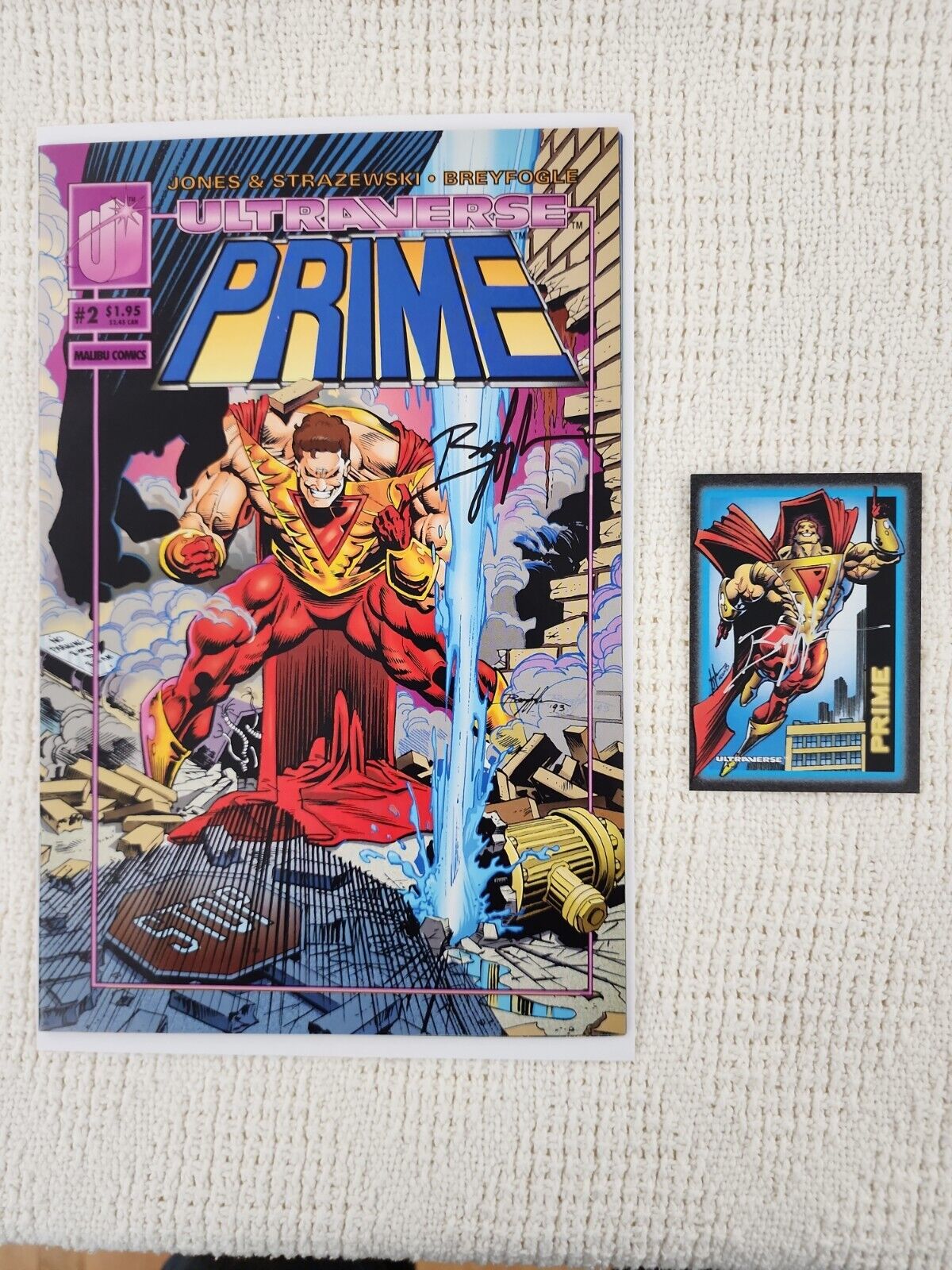 Prime #2 Ultraverse Malibu Comics 1993 Norm Breyfogle Double Autograph Auto Card