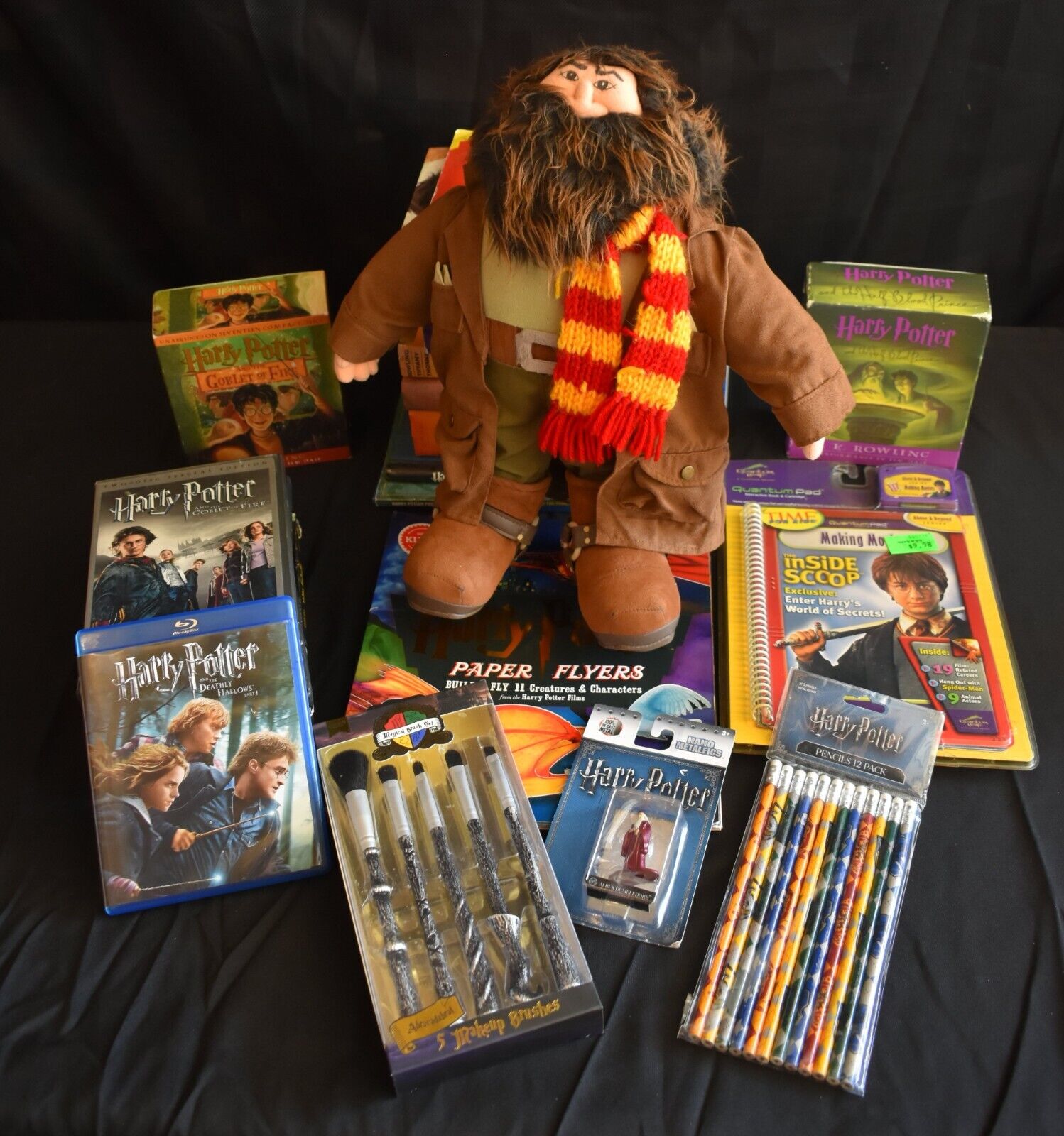 Huge Harry Potter Lot ~ Rubeus Hagrid Doll ~ Books ~ Movies ~ CDs ~ Cool Stuff