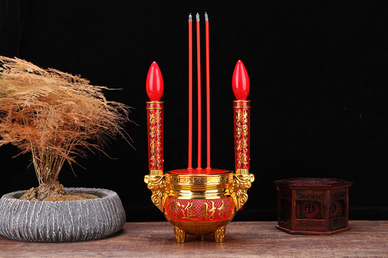 New LED Electric Incense Burner Plug-in Electric Candle Table Mammon Lamp