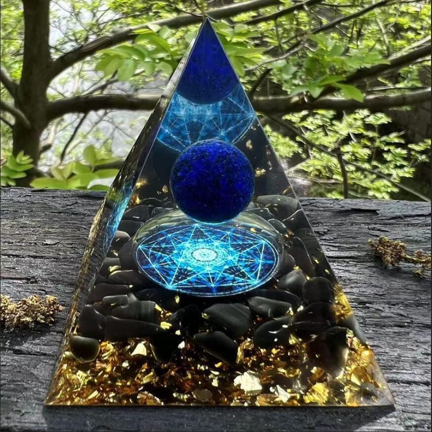 Orgonite Crystal Pyramid for Health Protection Chakra Positive Energy Generator