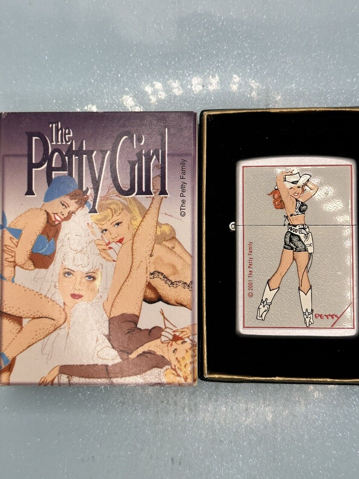 Vintage 2000 Cowgirl Petty PinUp Chrome Zippo Lighter NEW