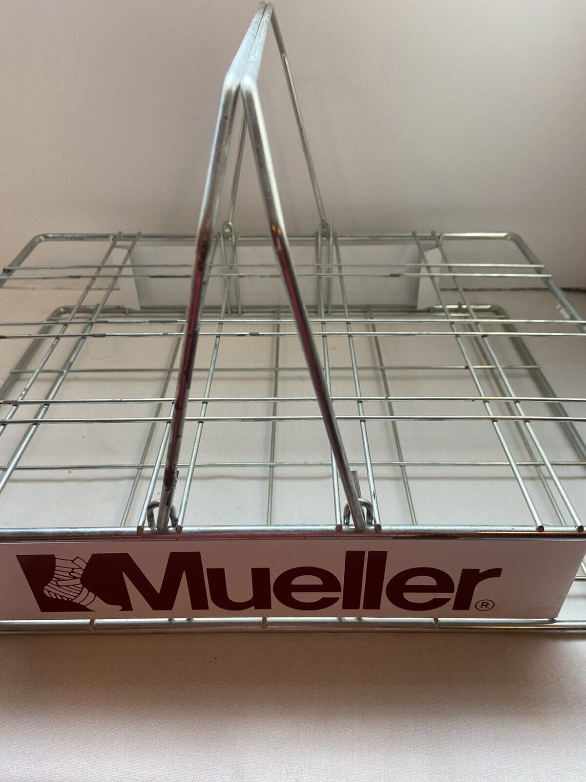 Vintage Mueller Tape Store Display Wire Basket Counter Advertising 16x13x3