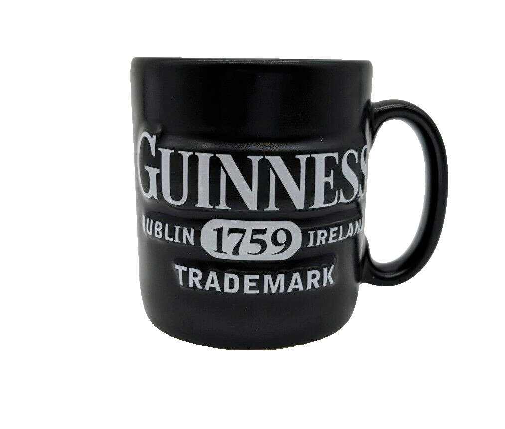 Guinness Dublin Ireland 1759 Trademark Black Raised Coffee Mug Cup Guinness & Co
