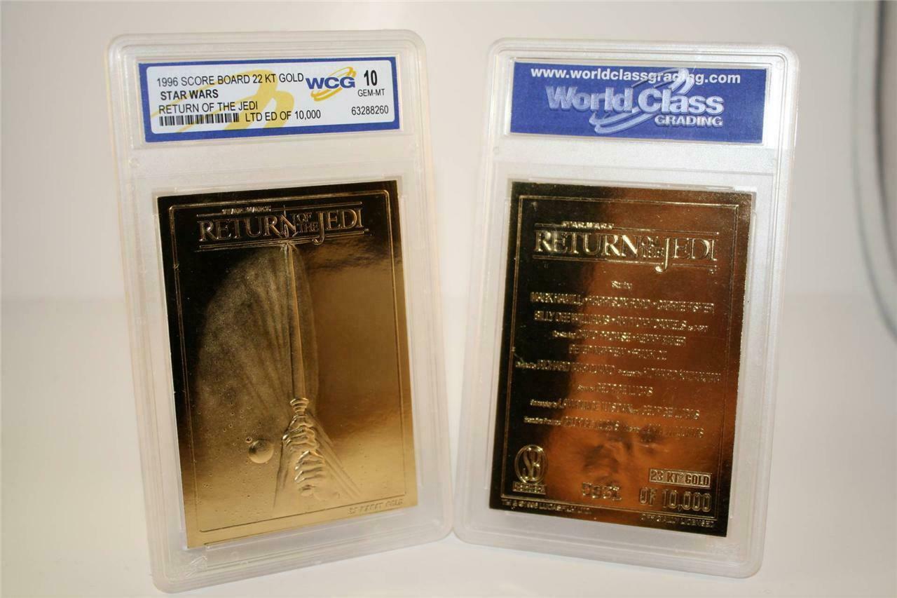 Star Wars RETURN OF THE JEDI 23KT Gold Card Sculptured GEM MINT-10, ONLY 10000